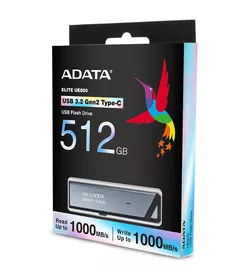 MEMORIE USB Type-C 3.2 ADATA 512 GB, retractabila, carcasa aluminiu, argintiu 