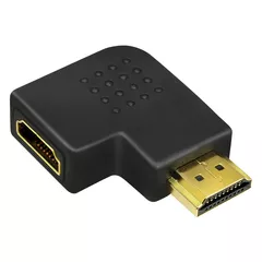 ADAPTOR video LOGILINK, HDMI (T) la HDMI (M), conectori auriti, in unghi de 90 grade, rezolutie maxima 4K UHD (3840 x 2160) la 30 Hz, negru, 