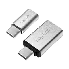 ADAPTOR LOGILINK, pt. smartphone, USB 3.1 Type-C (T) la Micro-USB 2.0 (M) sau USB 3.0 (M), argintiu, 