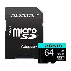 CARD MicroSD ADATA PremierPro, 64 GB, MicroSDHC, clasa 10, standard UHS-I U1, 