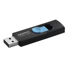 MEMORIE USB 2.0 ADATA 32 GB, retractabila, carcasa plastic, negru / albastru, 