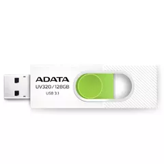MEMORIE USB 3.2 ADATA 32 GB, retractabila, carcasa plastic, alb / verde, 