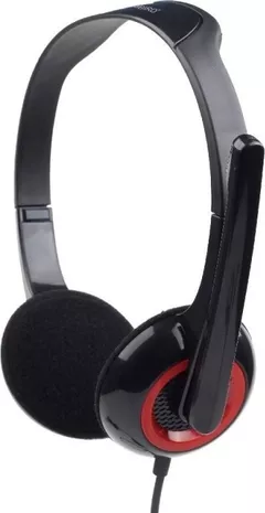 CASTI Gembird, cu fir, standard, utilizare multimedia, microfon pe brat, conectare prin Jack 3.5 mm x 2, negru / rosu, 