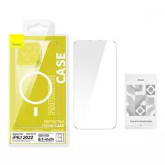HUSA SMARTPHONE Baseus Crystal Series Magnetic Case, pentru Iphone 14, contine 1 x folie sticla display, material silicon, transparent 