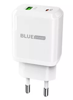 Incarcator Retea cu cablu USB Type C - Lightning Blue Power BLN5, PD20W+QC3.0, 1 X USB - 1 X USB Tip-C, Alb  