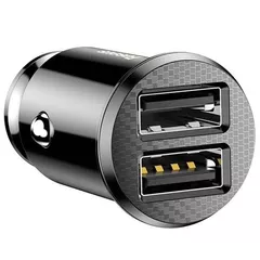 INCARCATOR auto Baseus Grain, 2 x USB Output 5V/3.1A, 15W total ambele porturi, pt. bricheta auto, negru 