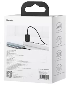INCARCATOR retea Baseus Super Si, Quick Charge 25W, 1 x USB Type-C 5V/3A, negru 