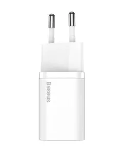 INCARCATOR retea Baseus Super Si, Quick Charge 20W, 1 x USB Type-C 5V/3A, alb 