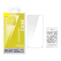 HUSA SMARTPHONE Baseus Crystal Series Magnetic Case, pentru Iphone 14 Plus, contine 1 x folie sticla display, material silicon, transparent 