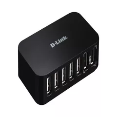 HUB extern D-LINK, porturi USB: USB 2.0 x 7, conectare prin USB 2.0, alimentare retea 220 V, negru, 