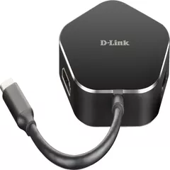 HUB extern D-LINK, porturi USB 3.0 x 2, HDMI x 1, USB Type C x 1,  conectare prin USB 3.0 Type C, cablu 11.5 cm, negru, 