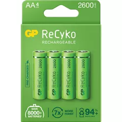 Acumulatori GP Batteries, ReCyko 2600mAh AA (LR6) 1.2V NiMH, paper box 4 buc. 