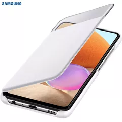 HUSA Smartphone Samsung, pt Galaxy A32, tip smart book cover cu buzunar, TPU, Smart View Wallet, alb, 