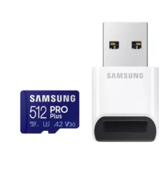 Card memorie Samsung PRO Plus + Cititor USB carduri micro-SDXC, MB-MD512KB/WW, 512GB 