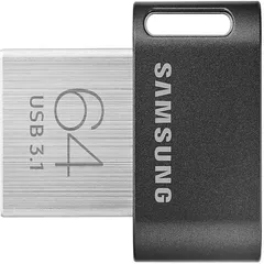 MEMORIE USB SAMSUNG 64 GB, USB 3.1, profil mic, carcasa metalica, negru, 