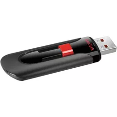 MEMORIE USB 2.0 SANDISK 128 GB, retractabila, carcasa plastic, negru, 