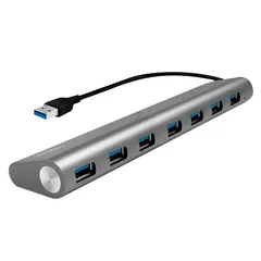 HUB extern LOGILINK, porturi USB: USB 3.0 x 7, conectare prin USB 3.0, cablu 0.1 m, argintiu, 