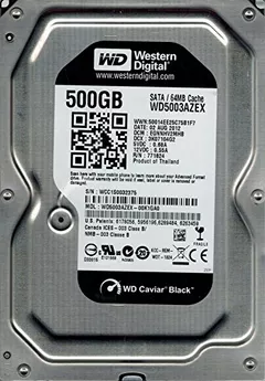 HDD WD 500 GB, Black, 7.200 rpm, buffer 64 MB, pt. desktop PC, 