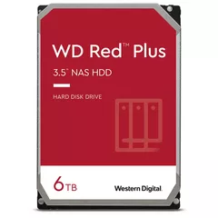HDD NAS WD Red Plus 6TB CMR, 3.5, 256MB, 5400 RPM, SATA 6Gbps, TBW: 180 