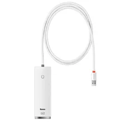 HUB extern Baseus Lite, porturi USB: USB 3.0 x 4, conectare prin USB 3.0, lungime 1m, alb 