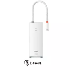 DOCKING Station Baseus Lite, conectare PC USB Type-C, USB 3.0 x 2, USB Type C x 1, HDMI x 1/4K/30Hz, card reader SD/microSD, alb 